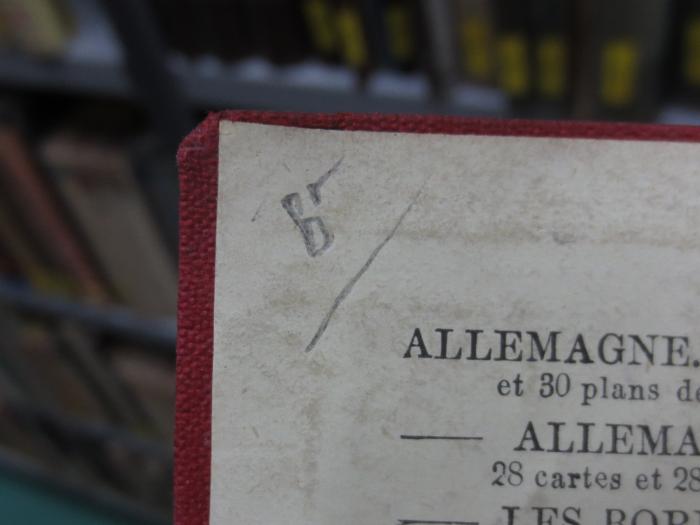 Bk 1350 aa: Allemagne du Sud et Autriche : manuel du Voyageur (1896);G45II / 2518 (unbekannt), Von Hand: -; 'Br'. 