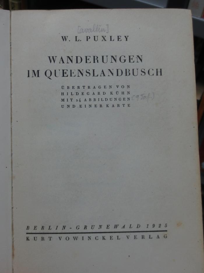 Bo 58: Wanderungen im Queenslandbusch (1925)