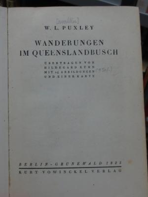 Bo 58: Wanderungen im Queenslandbusch (1925)