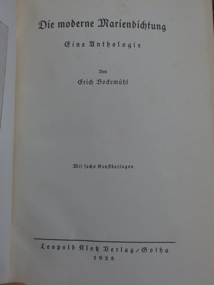 Ch 57 2. Ex.: Die moderne Mariendichtung : eine Anthologie (1928)