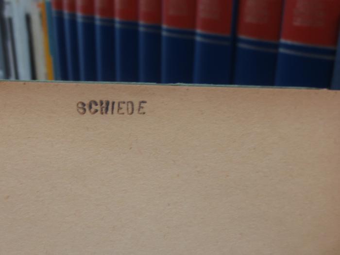 Ci 166;G45II / 2657 (Schiede, [?]), Stempel: Name; 'Schiede'. 