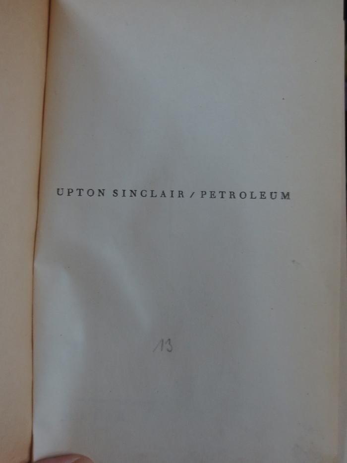 Cq 11 2. Ex.: Petrolium ([1927]);G45II / 857 (unbekannt), Von Hand: Nummer; '13'. 