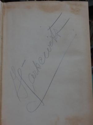 Cm 5942 1.2: Die Gehilfin : Berliner Roman in drei Büchern (1895);G45II / 1655 (Harkewitz[?], [?]), Von Hand: Name, Autogramm; 'Harkewitz'. 