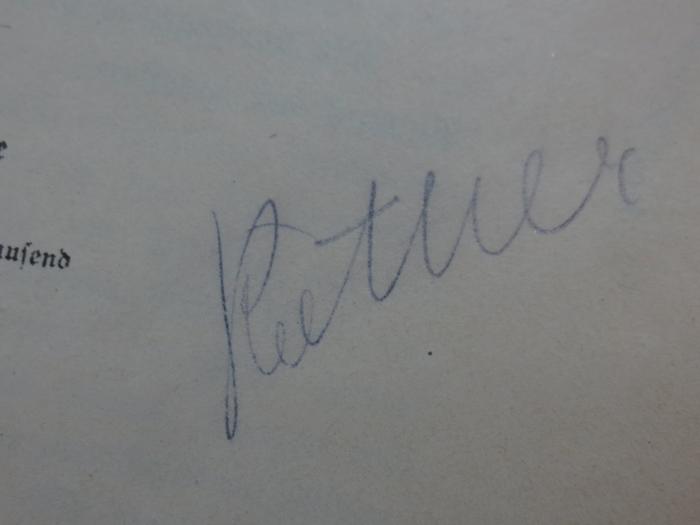 Cn 945 c: Homers Odyssee (1912);G45II / 2698 (Rather[?], [?]), Von Hand: Name, Autogramm; 'Rather'. 