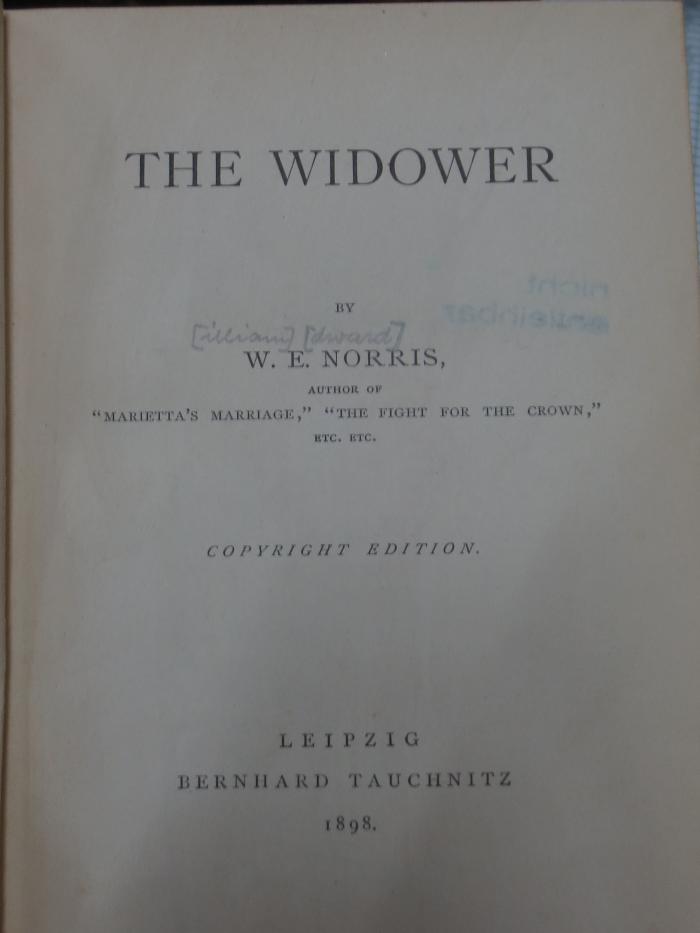 Cq 1657: The Widower (1898)