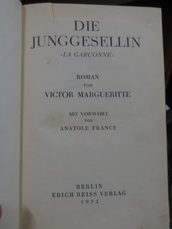 Ct 1376 R: Die Junggesellin (1932)