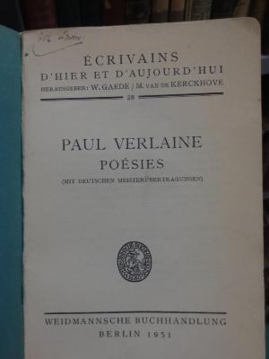 Ct 1220 28: Paul  Verlaine : Poésies (1931)