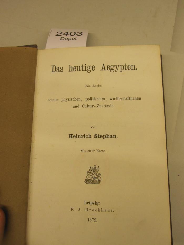  Das heutige Aegypten : ein Abriss seiner physischen, politischen, wirtschaftlichen und Cultur-Zustände (1872)