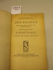  Der Bajazzo : Drama in zwei Akten und einem Prolog (1868)