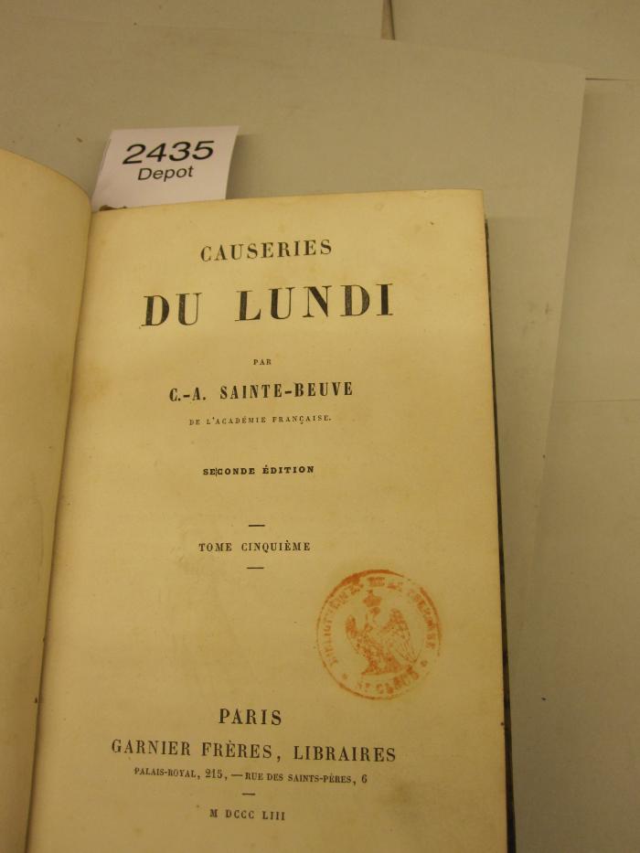 Causeries du Lundi (1853)