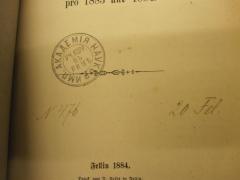 - (Imp. Akademija Nauk'), Stempel: Besitzwechsel; 'Imp. Akademija Nauk'
Uc. Korr. V' Rim''. 
