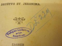 - (Verejná Knihovna Mesta (Prostějov)), Stempel: -; 'Verejná knihovna
meste
Prostejova'. 