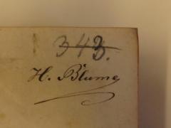 - (Blume, H.), Von Hand: Autogramm, Name; 'H. Blume'. 