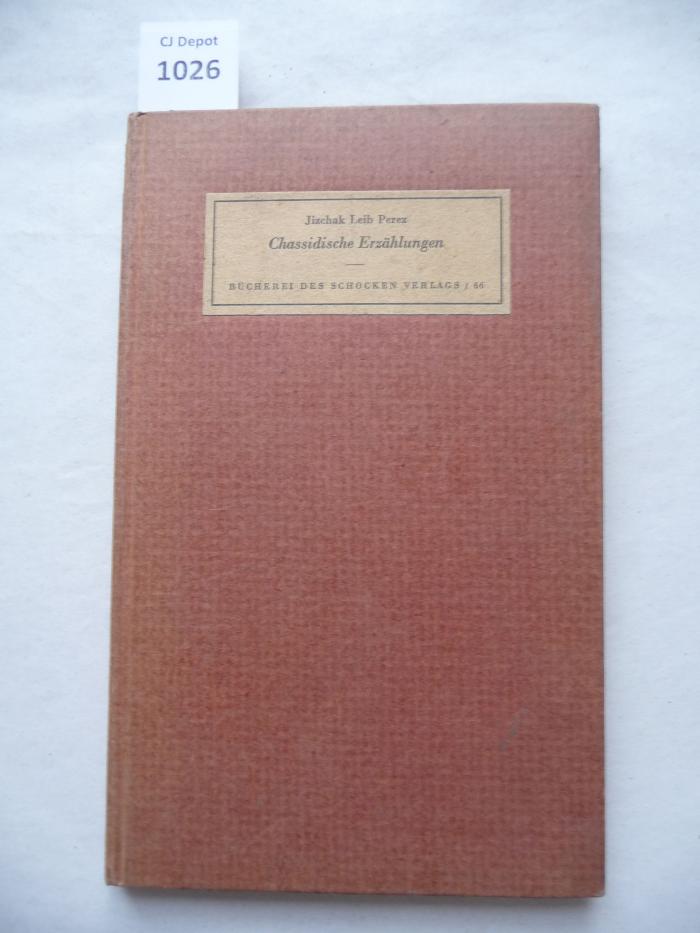  Chassidische Erzählungen. Aus dem Jiddischen. (1936)