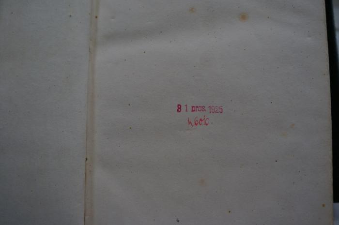 Asch1582
 : ספר מלכים

 (1836);- (unbekannt), Stempel: Datum, Annotation; '31. pros. 1925
K 6010

[31.12.1925]'. 