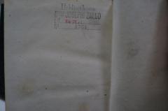 - (Bibliotheca Josephi Žalud), Stempel: Ortsangabe, Name, Signatur; 'Bibliotheca
D oris Josephi Žalud
Lit C IV/ I
No 1731'. 