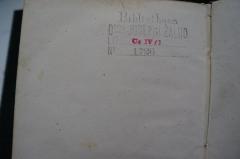 - (Bibliotheca Josephi Žalud), Stempel: Ortsangabe, Name, Signatur; 'Bibliotheca
D oris Josephi Žalud
Lit C IV/ I
No 1726'. 