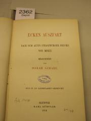  Ecken Auszfart : nach dem alten Straszburger Drucke von MDLIX (1854)