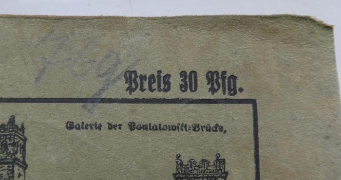  Wegweiser durch Warschau : Kurzgefaßter Führer durch die Stadt Warschau mit besonderer Berücksichtigung alles dessen, was der deutsche Soldat, Beamte und Reisende wissen muß (1916);- (St. Bonifatiuskloster Hünfeld. Bibliothek), Von Hand: Signatur; '76 g'. 