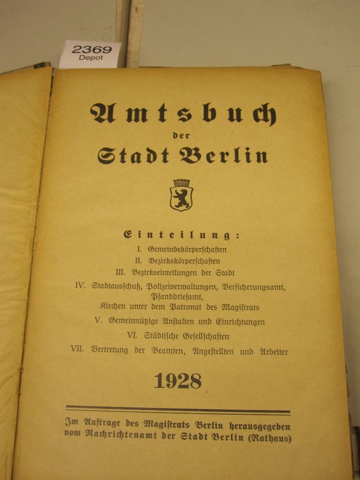  Amtsbuch der Stadt Berlin (1928)