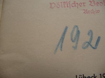 - (unbekannt), Von Hand: Nummer; '192'. 