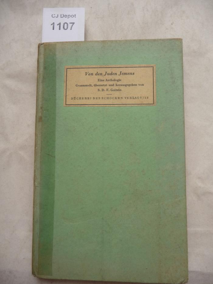  Von den Juden Jemens. Eine Anthologie. (1934)