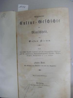  Allgemeine Cultur-Geschichte der Menschheit : Die Staaten von Anahuae und das alte Aegypten (1847)