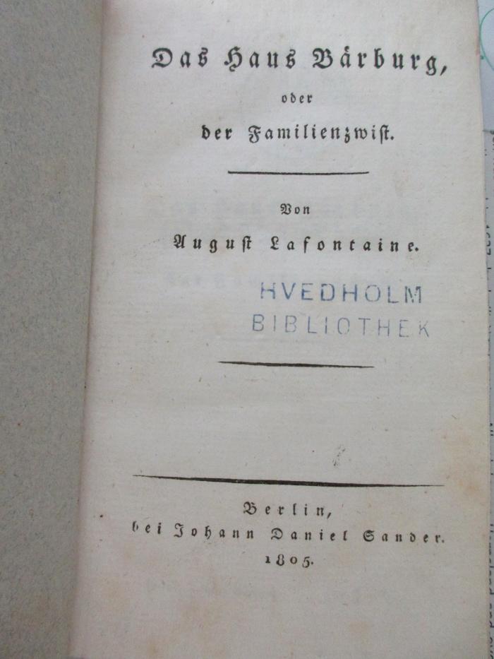 38/70/2906(0) : Das Haus Bärburg oder der Familienzwist (1805)