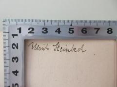 - (Steinbeck, Ulrich), Von Hand: Monogramm; 'Ulrich Steinbeck'. 