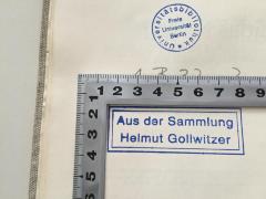 - (Gollwitzer, Helmut), Stempel: Notiz; 'Aus der Sammlung Helmut Gollwitzer'.  (Prototyp)