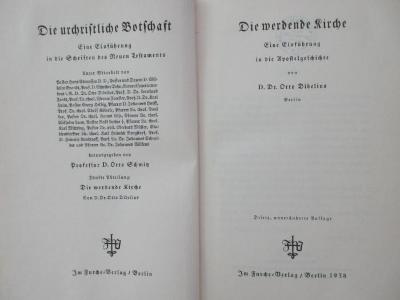 
1 B 47&lt;3&gt;-5 : Die werdende Kirche : eine Einführung in die Apostelgeschichte (1938)