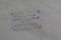 - (Jungreisz, Jenö Yosef ), Stempel: Name, Ortsangabe; 'יניק יוסף רוב יונגרייז חלוי
Jungreisz Jenö
talmudista
-Gyöngyös-
'. 