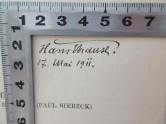- (Krause, Hans), Von Hand: Name, Datum; 'Hans Krause
17. Mai 1911'. 