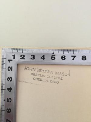 
1 C 59 : The Society of Nations : its organization and constitutional development (1932);- (Brown Mason, John), Stempel: Name, Ortsangabe; 'John Brown Mason
Oberlin College
Oberlin, Ohio'. 