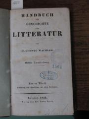  Einleitung und Geschichte der alten Litteratur (1833)