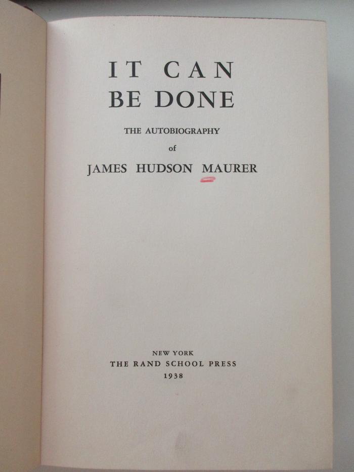 
1 D 103 : It can be done : the autobiography (1938)