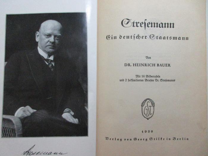 1 C 107 : Stresemann : ein deutscher Staatsmann (1930)