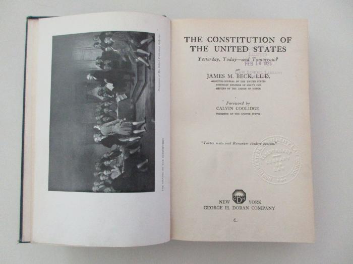 1 C 16&lt;7&gt; :  The Constitution of the United States : yesterday, today - and tomorrow? (1925)