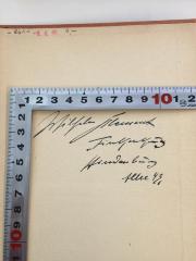 - (Klement, Wilhelm), Von Hand: Autogramm, Ortsangabe; 'Wilhelm Klement Finkenburg
Hindenburg Allee 43.'. 