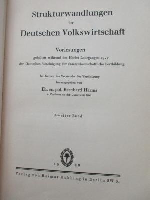 1 D 11-2 : Strukturwandlungen der deutschen Volkswirtschaft (1928)