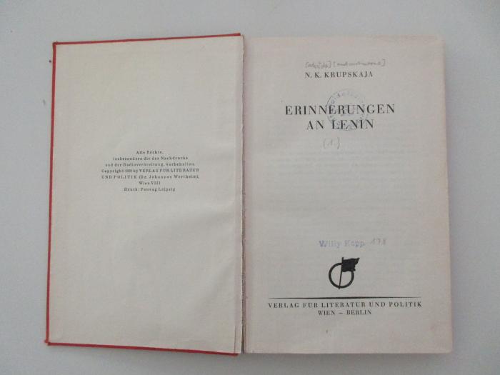 
1 C 146-1 : Erinnerungen an Lenin (1929)