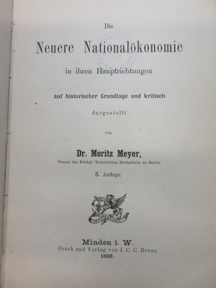 
1 D 163&lt;3&gt; : Die neuere Nationaloekonomie in ihren Hauptrichtungen auf historischer Grundlage und kritisch dargestellt (1882)
