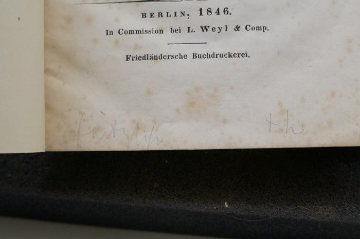 Asch1700 : מאמר הייחוד להרמ׳׳בם ז׳׳ל = Maamar ha-Jichud. (Abhandlung über die Einheit)

 (1846);- (Fritzsche, Th. ), Von Hand: Autogramm; 'fritzsche th'. 