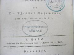 - (Königlich Preußisches Statistisches Bureau), Stempel: Name; 'Statistisches Büreau'.  (Prototyp)