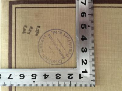- (Friedrich-Ebert-Schule Frankfurt am Main), Stempel: Name, Berufsangabe/Titel/Branche, Ortsangabe; 'Dietrich Eckart Reformschule Frankfurt a. M.'.  (Prototyp);G 1/MOEL 1 : Das dritte Reich (1931)