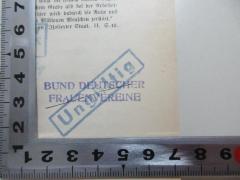 - (Bund deutscher Frauenvereine Geschäftsstelle), Stempel: Name; 'Bund deutscher Frauenvereine'. 