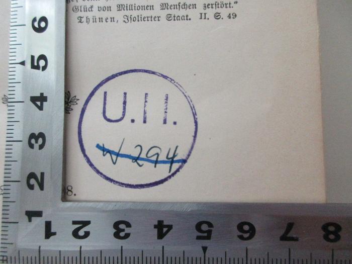 1 D 16&lt;5&gt; : Die Arbeiterfrage : eine Einführung (1908);-, Stempel: Initiale, Nummer; 'U.H. W 294'