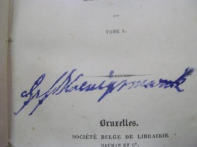 - (Königsmarck, [?] Graf von), Stempel: Name, Autogramm, Berufsangabe/Titel/Branche; 'Graf v Koenigsmarck'.  (Prototyp)