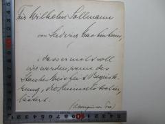 - (Sollmann, Wilhelm), Von Hand: Name, Motto, Widmung; 'Für Wilhelm Sollmann von Hedwig Wachenheim, "dass er nicht soll irre werden, wenn des
Staubes Weisheit Begeisterung, der Himmelstochter, lästert. (S. Marquis von Posa.)      '. 