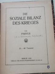 
1 D 21&lt;21&gt; : Die soziale Bilanz des Krieges (1918)